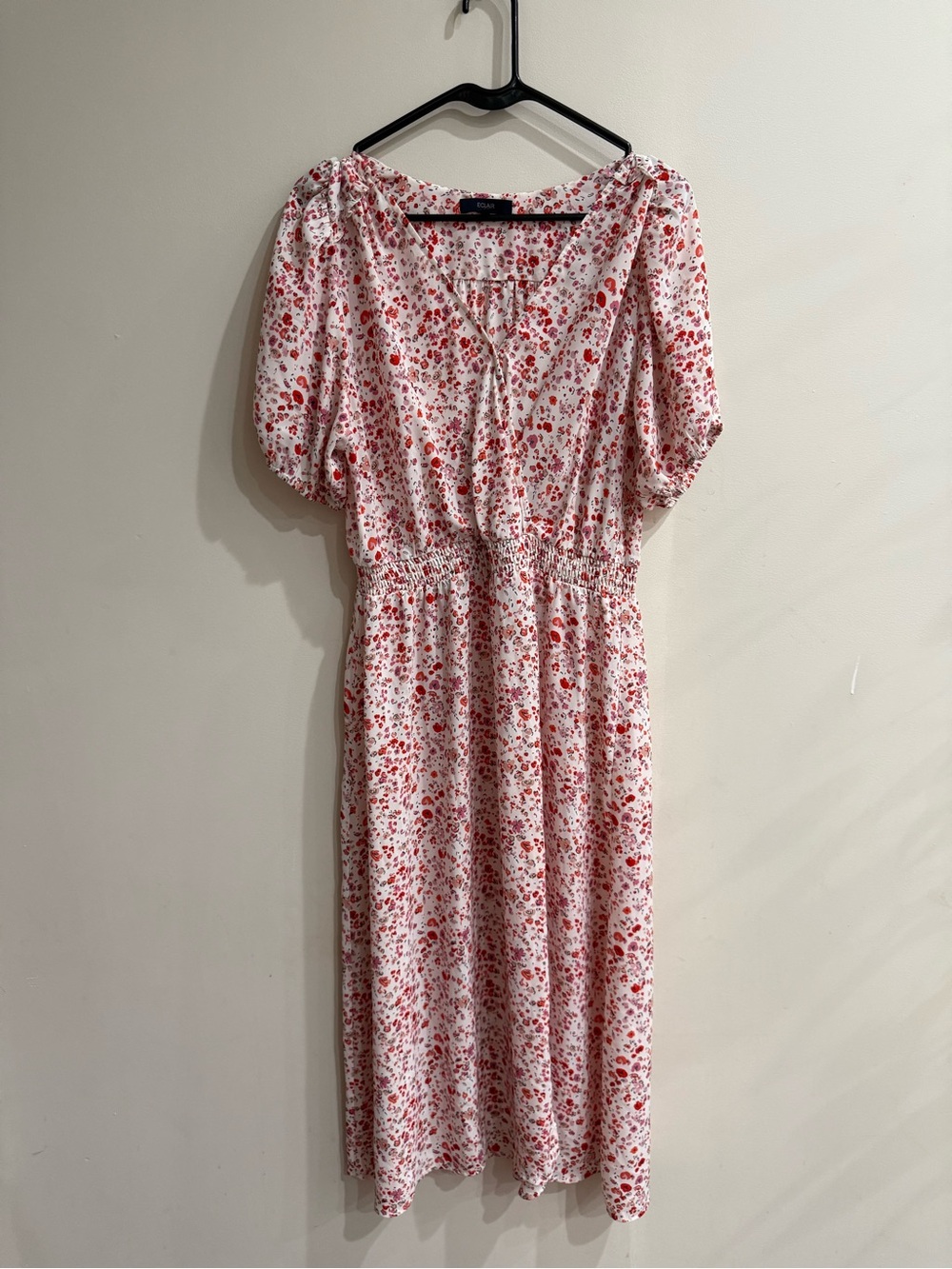 Floral Puff-Sleeve Maxi Dress - Pink/Red